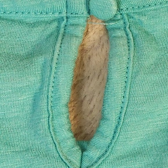 Sz XL St. John's Bay Cap Sleeve Aqua Blue "Mermaid Scale" Knit Overlay T-Shirt - Picture 8 of 9